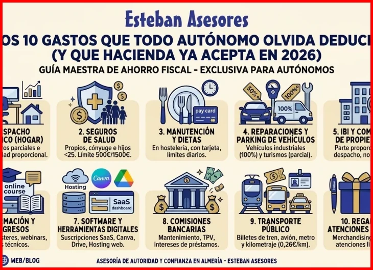 Seguros, cuotas de autónomos y formación profesional deducibles