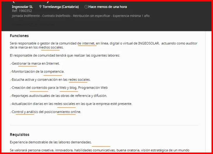 Tener una oferta de empleo o sector objetivo definido